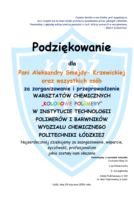 podziękowania